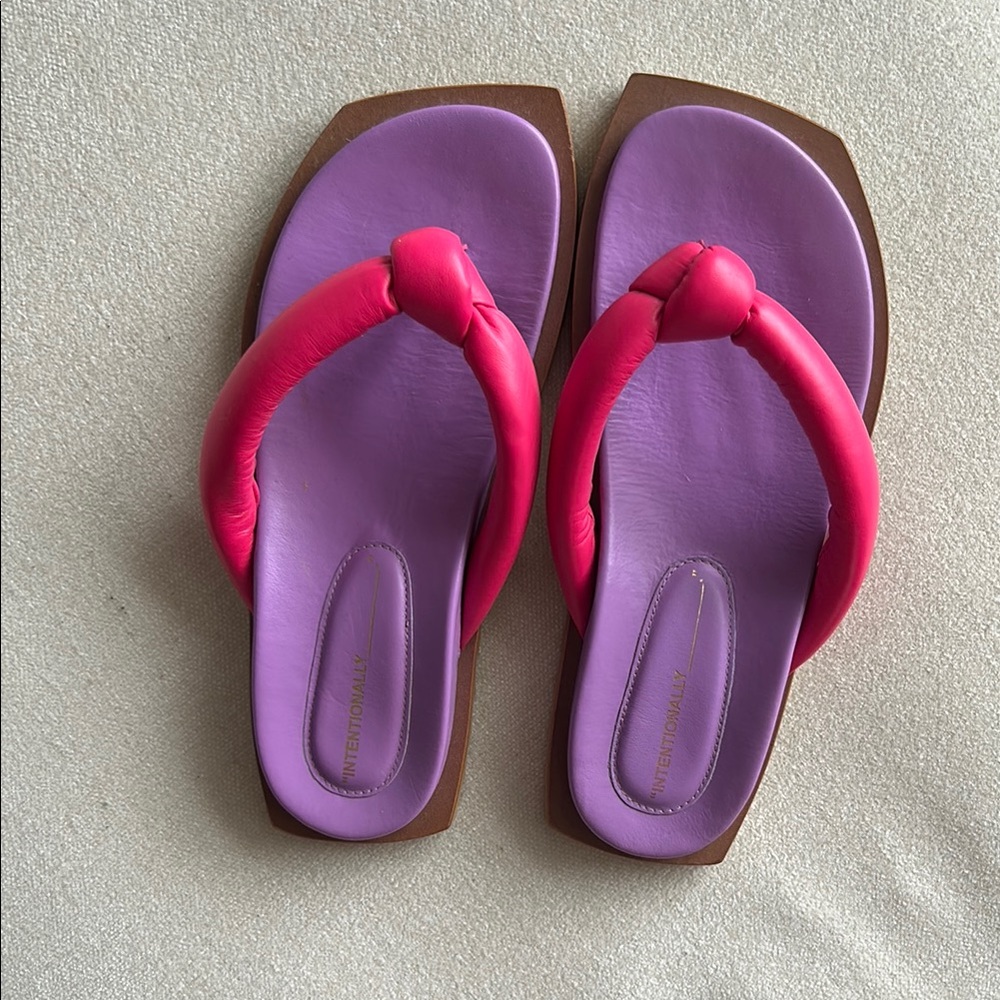 INTENTIONALLY BLANK Pink and Purple Sandals